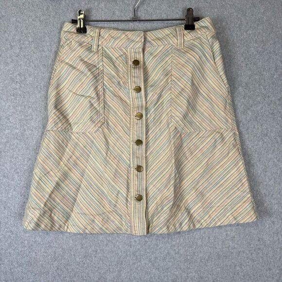 Pilcro and The Letterpress Womens 4 Anthro Rainbow Button Front Denim Jean Skirt - Picture 1 of 8